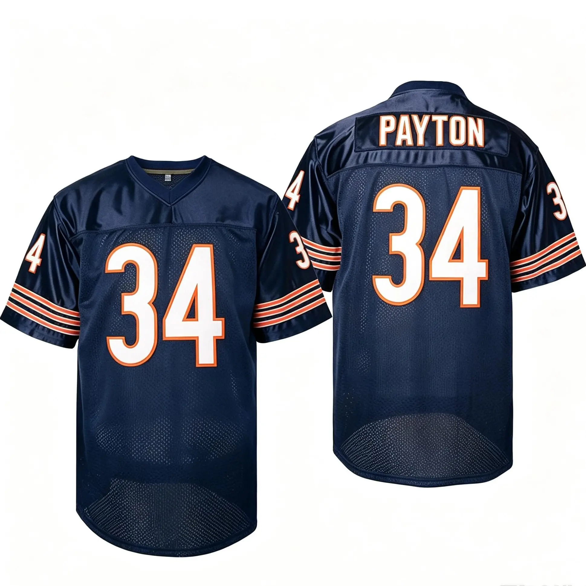 Men's #18 Dark Blue Football Jersey - Embroidered Letters & Numbers, Mesh Fabric, Athletic Style, Professional Sports Apparel for Football Fans, Blue Jersey Football