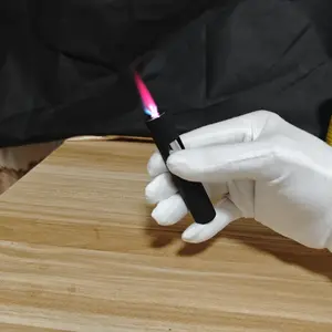 Windproof Lighter - One-Touch Ignition, Convenient Jet Torch Lighter, Suitable for Camping, Hiking, Barbecue, Candles, Safe Blue Flame Start-up, Frosted Texture Design, Liquid Fuel Cigarette Lighter, Reliable Fire Starter, Men'S Gift (No Butane Gas)