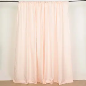 2 Pack 5ftx8ft Blush Polyester Backdrop Drape Curtains With Rod Pockets, Event Divider Panels 130GSM