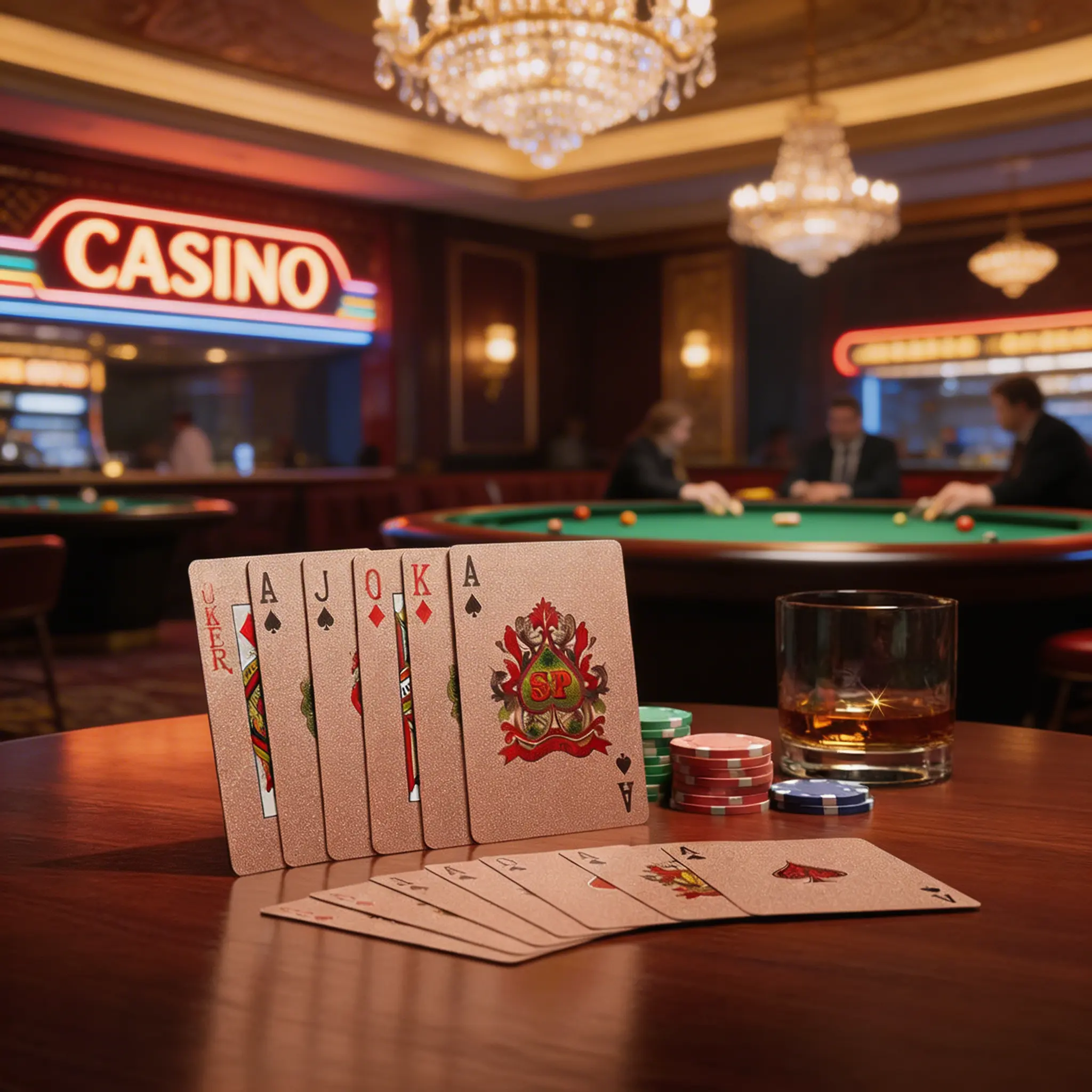 Luxury Diamond Playing Cards  Champagne Rose Gold Waterproof Poker Deck
