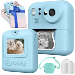 Kids Instant Print Camera, 1080P Resolution, 8x Magnification, 5 Color Filters, Selfie Mode, 3/5/10s Timer, 5 Games, Music Video Recorder