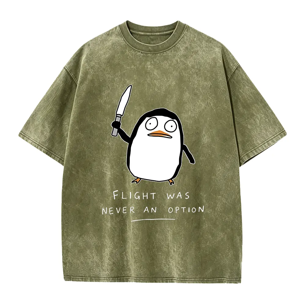 Flight Was Never An Option Penguin T-Shirt, Funny Meme Animal Tee