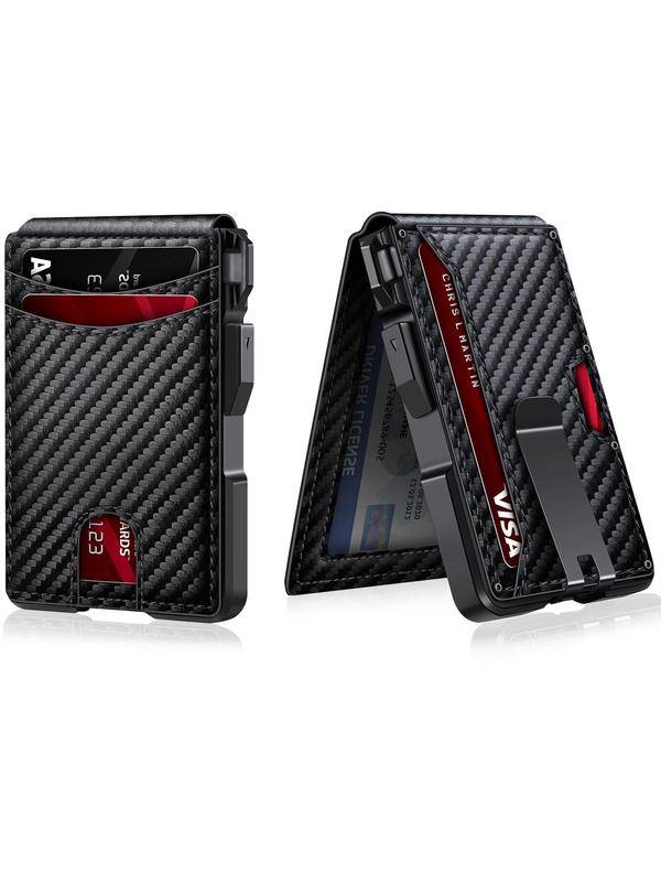 Men's Business Style Minimalist Card Holder, Rfid Card Slots, Magnetic Closure Card Holder Organizer, with Rfid Blocking, Multi Card Slot Wallet for Men for Daily Use, Pu Card Holder