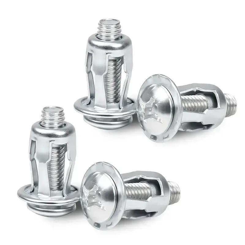 30Pcs Button Rivet Locking Nuts Set - Heavy-Duty Carbon Steel High-Strength Industrial Hardware, Bolt-Compatible, for Fixing, Reinforcement in Humid Environments (M4, M5, M6 3 Sizes)