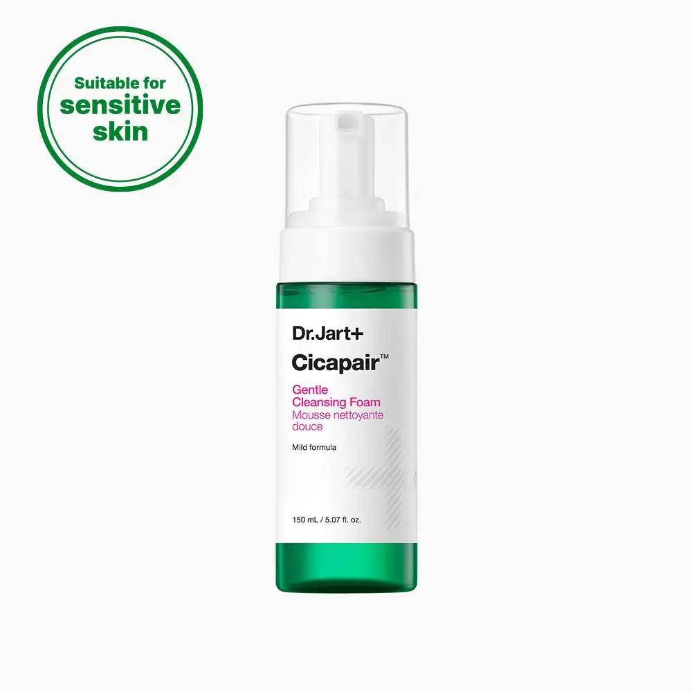 Dr.Jart+ Cicapair Gentle Cleansing Fluffy Foam Face Wash for Sensitive Skin | Barrier Repair | Korean Skincare Daily Cleanser |
