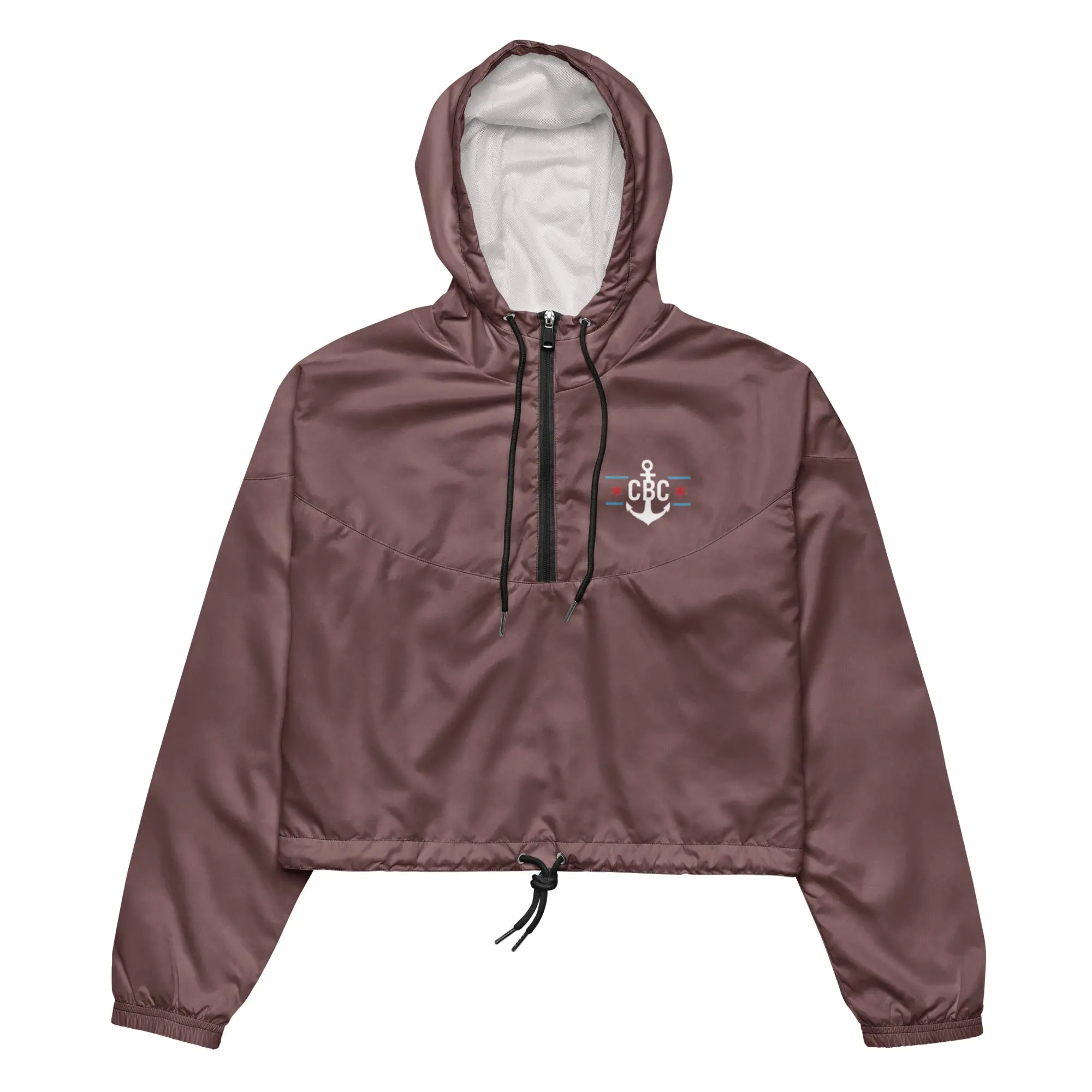 Chicago Boat Crew Crop Windbreaker - Coffee