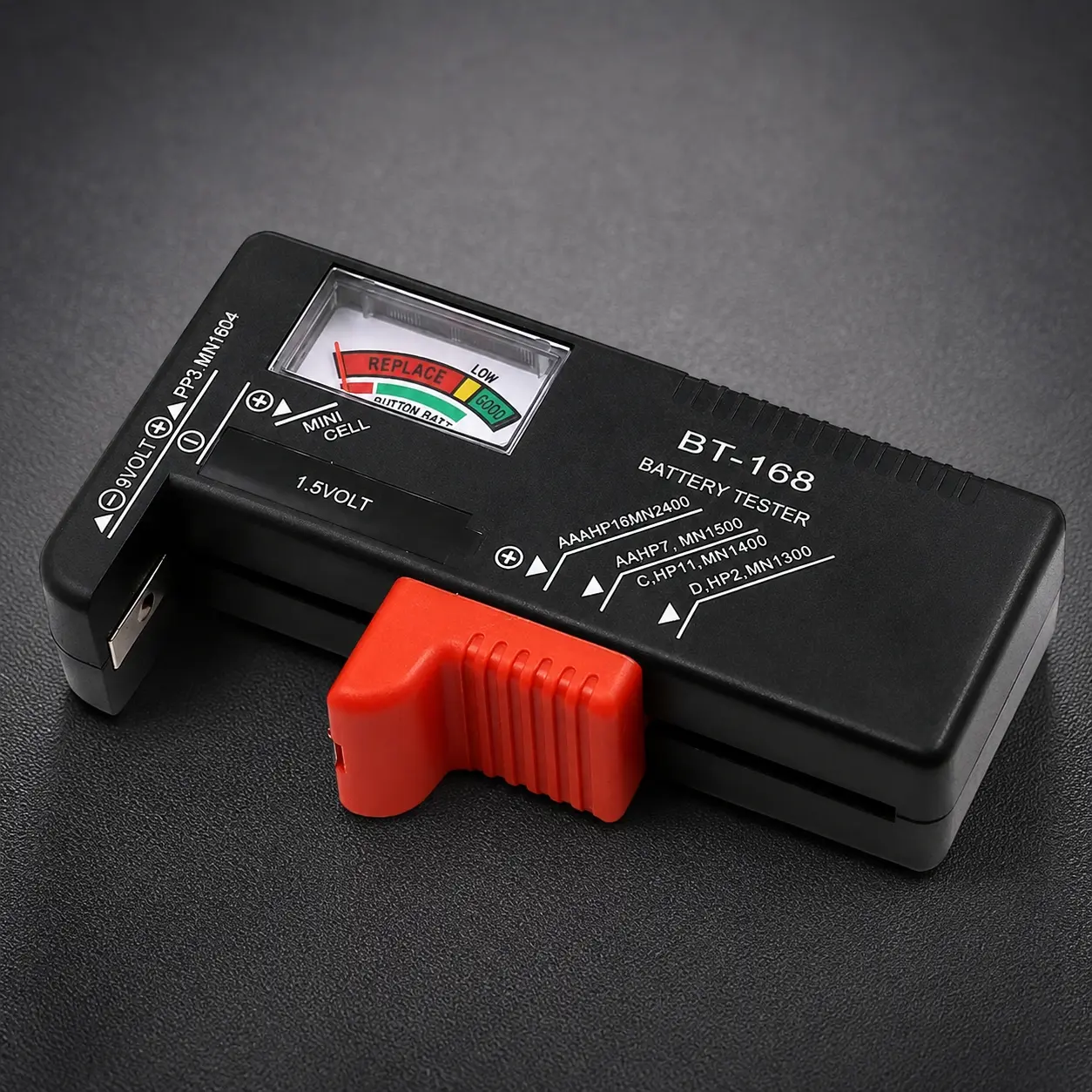 Universal Battery Tester Battery Checker Battery Voltage Detector Fast Analyzer for AA AAA C D 9V Lithium 3.7V 18650 1.5V Cells Portable Power Capacity Voltage Meter Device Lifetime Diagnostic Tool Efficient Durable 2-Pack