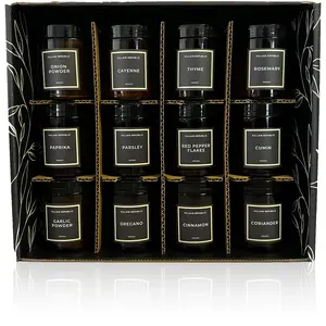 Villain Republic – Organic Herbs and Spices 12 Pack Gift Set for Cooking, Baking, Grilling, in Luxury Amber Glass Jar
