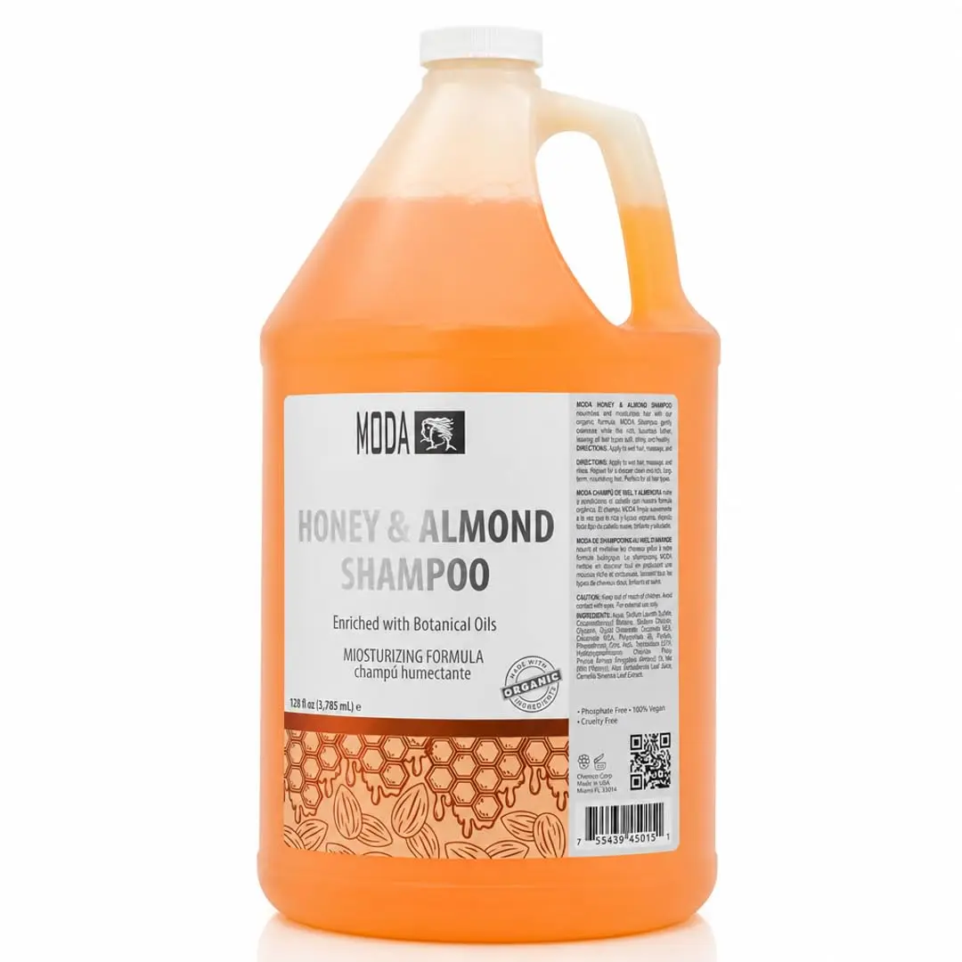 MODA - Moisturizing Shampoo for All Hair Types, Balsam and Protein, Professional - Deep Cleansing and Conditioning - Strengthens, Restores, and Adds Shine