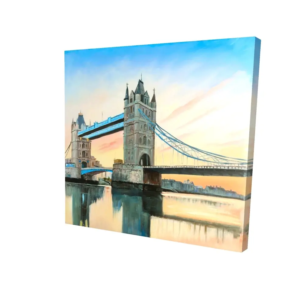 360 Stand High-Def London Bridge Sunset Cityscape Art Print - 8x8 in. Artistic Wall Decoration, Home Supply Artwork for Room, Photography Wall Decor, Modern Art Design, Sunset Scene, Architecture Wall Arts