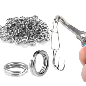 Stainless Steel Fishing Split Rings, 100pcs/set Fishing Swivel Snap, Fishing Accessories for Outdoor Fishing Equipment