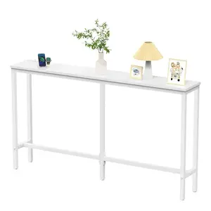 Slim Narrow Table for Small Spaces, 55 lbs Load Capacity Sideboard with Power Outlets, Multi-Functional Console Table for Hallway, Sofa Side, Dining Room, Plant Stand