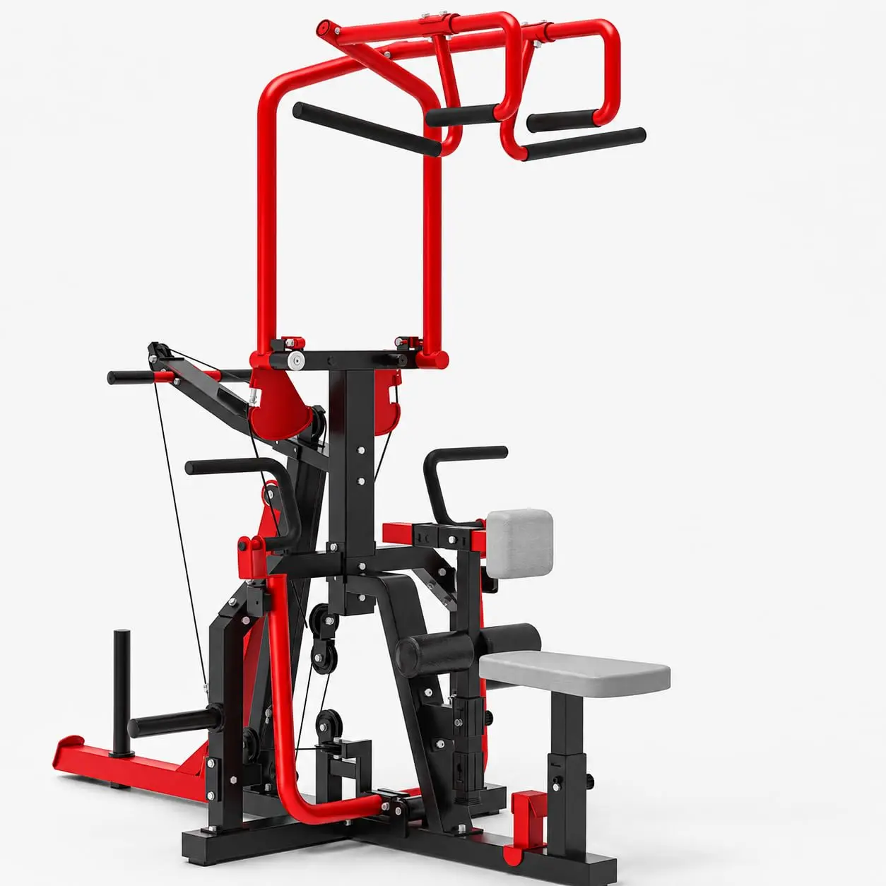 【3packages shipping】YODOLLA 3-in-1 LAT Pull Down Scissor-Style feat Seated Row & Tricep Machine, Back Workout Plate Loaded Machine, LAT Tower with Cable Row Attachment, Home Gym Pulley System Machine