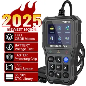 YM519 Check Engine System Fault Code Scanner, Code Reader, Battery Tester, Car Diagnostic Tool, OBD2 Code Reader Multi-language Vehicle Diagnostic Tool