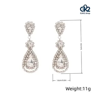 Viral Trend New Arrival Must-Have Women's Stud Earrings, Teardrop & Tassel Minimalist Earrings with Rhinestone Inlaid & Silver Post, Light Luxury Sleek Style, Elegant for Daily Wear, Office & Gifting