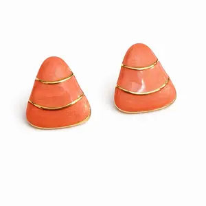 Coral Earrings with Gold Trim - Elegant and Stylish Accessory for Any Occasion