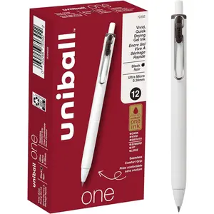 Uniball Gel Pen 12, 0.38mm Ultra Micro Black Ink, Smooth Writing Office Supplies