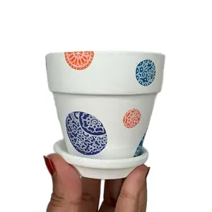 Hand painted pot for succulents