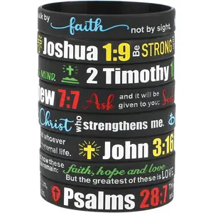 8-Pack Christian  Verse  Wristbands Scripture Bracelets