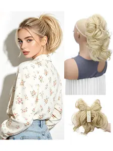 Adjustable Clip-On Ponytail Wig for Women, Natural Voluminous Short Hair Extension, Easy-To-Use Stylish Accessory for Daily Wear
