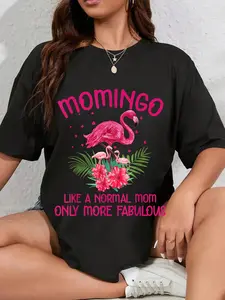 100% Cotton Momingo Like A Normal Mom Funny Flamingo Lover Mother's Day T-Shirt