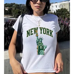 NY11 Knicks Baby Tee y2k Micro Women's Sporty Tee, Basketball Souvenir Baby Tee Brunson