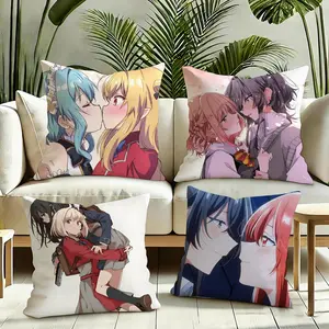 Hikikomari Kyuuketsuki no Monmon Cushion Cover Plush Reversible Pillow Cover: Perfect for Car Rides, Sofa Lounging, Bedroom Relaxation & More A Thoughtful Gift for Loved Ones!