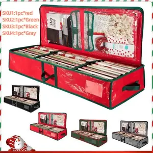 Wrapping Paper Storage Carrying Bag for Gifts Decoration, 1 Count Portable Large Capacity Storage Holder Container with Handle, Durable Pouch, 40 Inch Long Durable Space-saving Underbed Closet Organizer for Bedroom, Space Saver Bags