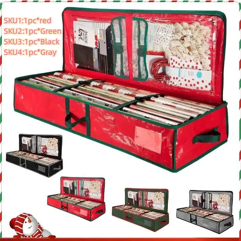 Wrapping Paper Storage Carrying Bag for Gifts Decoration, 1 Count Portable Large Capacity Storage Holder Container with Handle, Durable Pouch, 40 Inch Long Durable Space-saving Underbed Closet Organizer for Bedroom, Space Saver Bags