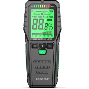 Pinless Moisture Meter for Wood Concrete Digital Moisture Tester with 3-Color LCD Display, Audible Alarm & HOLD Function, Ideal for Firewood, Lumber, Home Inspections (Green)