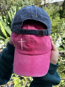 Simple Cross Hat ️ Vintage Washed Cap | Faith Inspired Streetwear | Adjustable