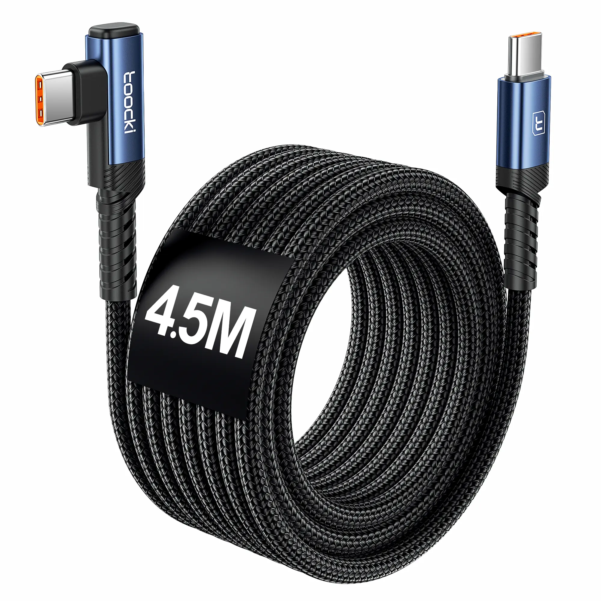 Toocki 15FT 60W USB C to USB C Right Angle Fast Charging Cord for , Cellphone, Apple iPhone 15, Samsung Galaxy S24 S23 S22 A15, iPad Pro/Air, Pixel 5/4 XL, OnePlus 8T, PS5, Electronic Mobile Devices, Charger, Fast Charging
