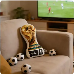 Official FIFA World Cup 2026 Trophy Pillow Cushion, World Cup Trophy Decoration Pillow, Comfortable Gift, Multifunctional Sports Style Room Pillow