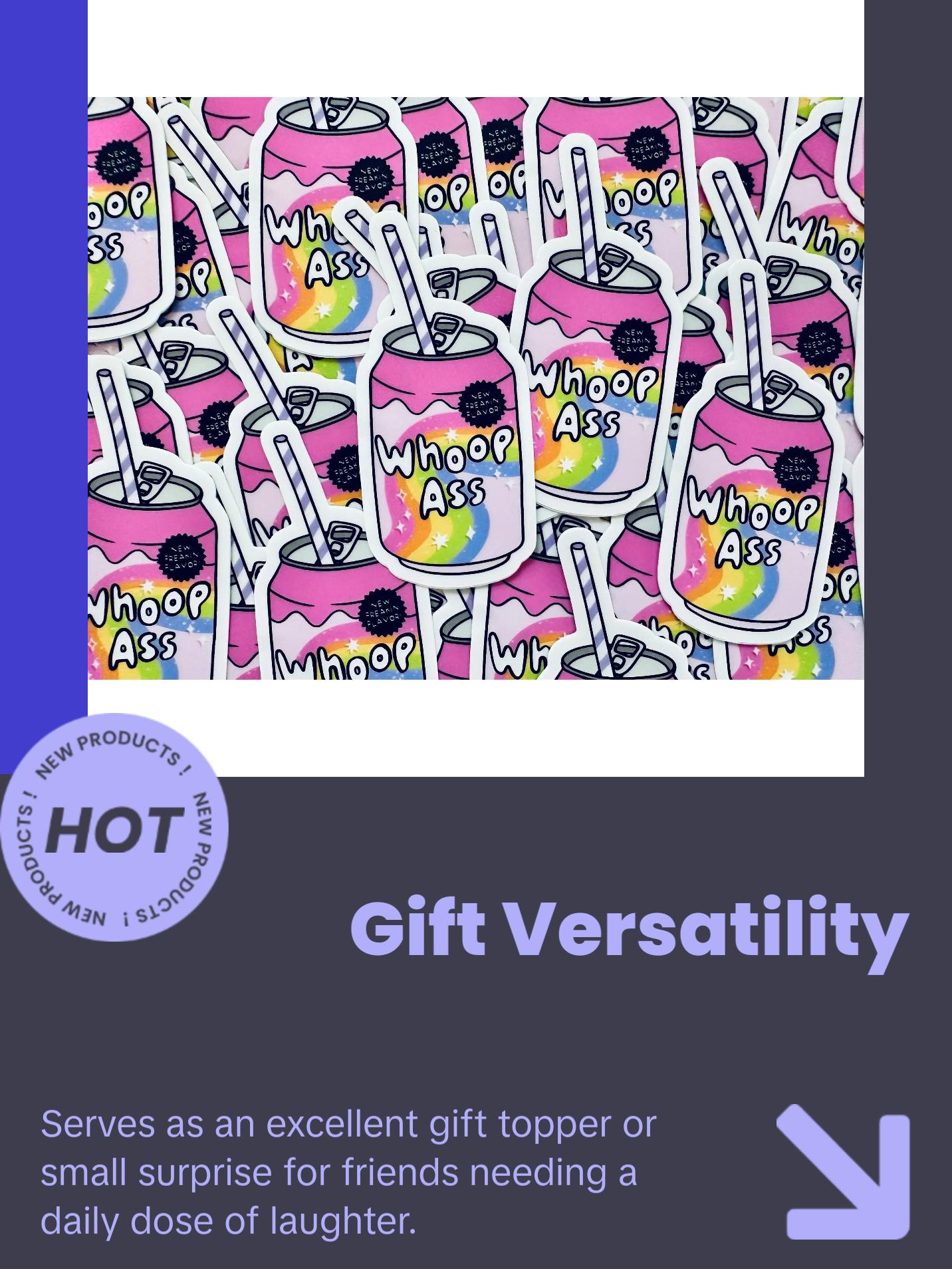 Can of Whoop Ass Sticker, Mental Health Sticker