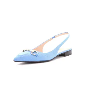 Pre-owned Gucci Women's Horsebit Slingback Flats GG Canvas by Rebag