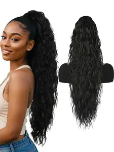 28 Inch Claw Clip In Hair Extensions Long Curly Wavy Ponytail Hair Extensions Synthetic Hair Pieces for Women Girls, Clip In Hair, Wig, Wavy Curly Ponytails, Loose Wave, Durable Clipins, Extensions, Fashion Lovers, Women Hairpieces