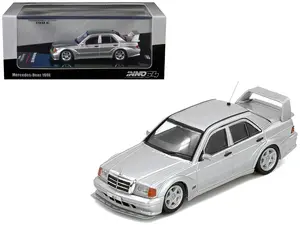 Mercedes-Benz 190E 2.5-16 Evolution II Silver Metallic 1/64 Diecast Model Car by Inno Models