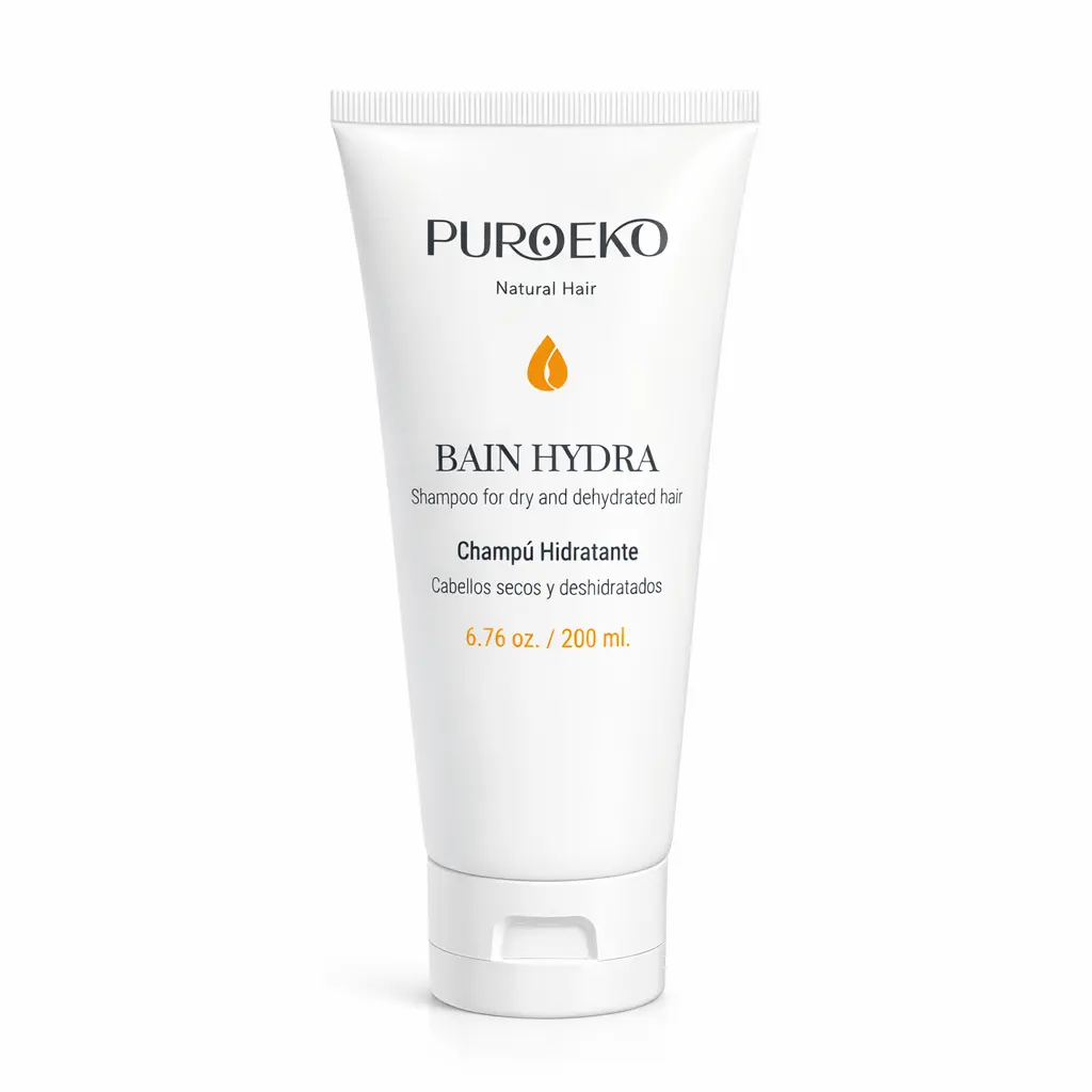 PUROEKO Bain Hydra Hydrating Shampoo for Dry Hair – Deep Moisture & Softness – Hyaluronic Acid, Sulfate Free 1 Bottle 200ml