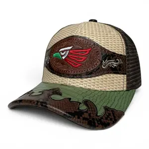 Hecho en Mexico Logo Gorras Mexicanas Charras Aguila Bordada, Ajustable, Visera Curvada, Estilo Vaquero, Western Cowboy Snapback Flat Bill Hat