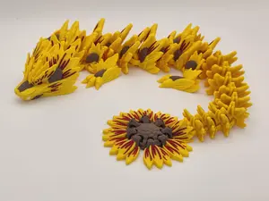 3D Printed Sunflower Dragon - Articulating Fidget Toy