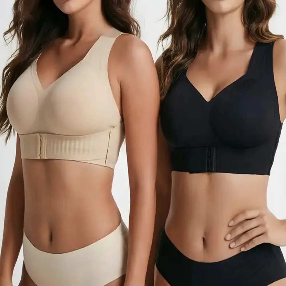 Adjustable Front Buckle Posture Support Sports Bra for Women, Shockproof High Impact Workout Bra, Comfort Breathable Back Correction Bra for Fitness Running Everyday