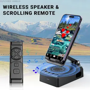 Wireless Speaker Cellphone Stand with Remote Control for Tiktok Scrolling, Rechargeable Portable Mobile Tablet Stand, Gifts for Family Friends Smartphone Mount(UPGRADED)Everlanelnspired17XXUNIVERSE GOODS10