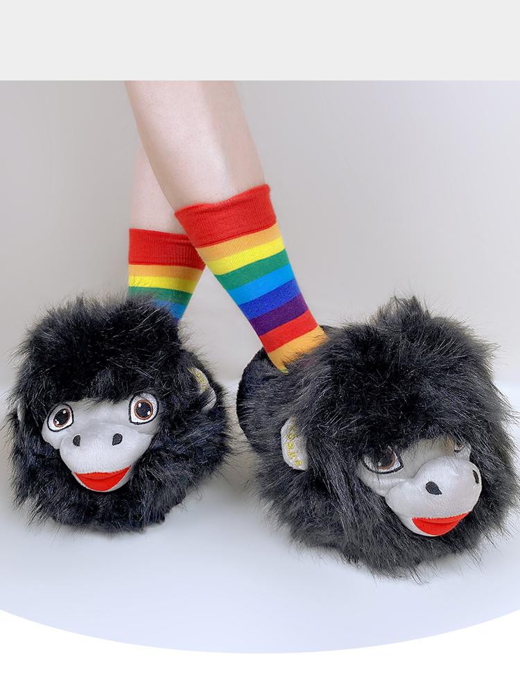 Yetbake Orangutan Winter Warm Plush Floor Lazy Shoes Men Women Unisex Indoor  Christmas Boots Anti-Slip Cotton Sneakers Lovers' House Slippers