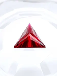 1pc 5mm Triangle Cut Lab-Grown Ruby Gemstone, Jewelry Making Supplies, DIY Bracelet Ring Earring Pendant Necklace Accessories
