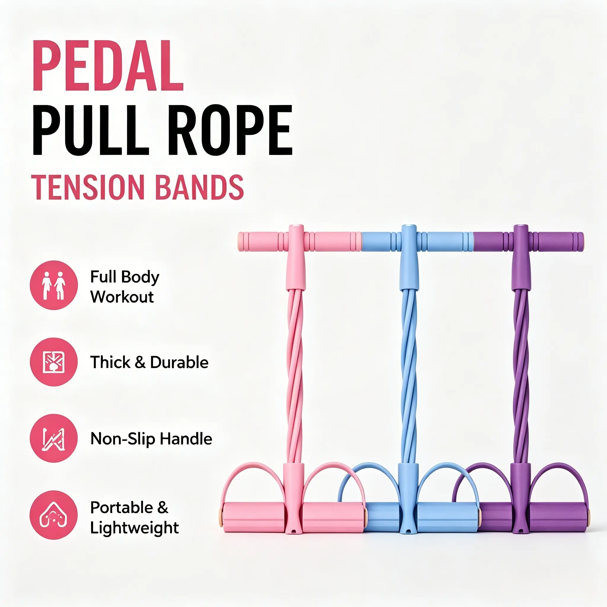 Multifunctional Pedal Trainer with Adjustable Resistance Bands - Portable Home Abs Workout Device for Core & Sit-Up Training, Supports Resistance Band Workouts, Resistance Band Workout, Core Workouts