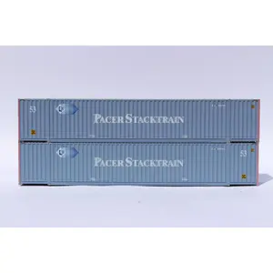 Jacksonville Terminal Company 535022 PACER 53' faded light blue HIGH CUBE 6-42-6 corrugated containers with Magnetic system, Corrugated-side. JTC # 535022, N Scale