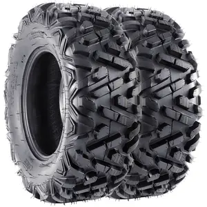 GARVEE 25x10-12 ATV/UTV Tires 6PR All Terrain 15mm Tread Depth Tubeless Set of 2 for Off-Road Enthusiasts Durable 6 Construction Shoulder Traction Enhancement