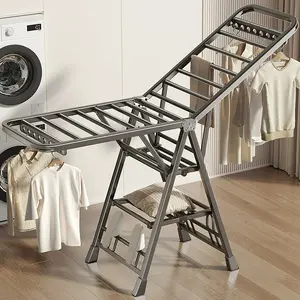 Juyson Drying Racks for Laundry 1 Pack Stainless Steel Rustproof Heavy Duty Foldable for Home Indoor Outdoor Silver