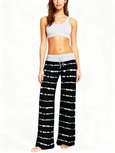 Spring/summer/autumn/winter women's new tie dye printed pants loose pants home pants elastic pants casual pants Stretchy Casual Bohemian Trousers