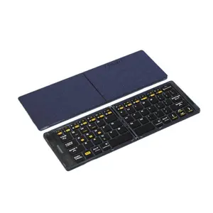Mini double-fold transparent Bluetooth folding keyboard, type-C rechargeable, portable, silent, tablet Bluetooth keyboard